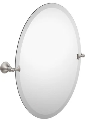 Espejo de baño Moen ovalado sin marco con montaje de níquel cepillado Foto 1 de 2