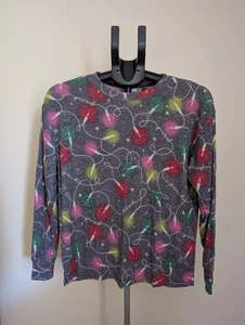 PINK Victoria’s Secret Pyjama Oberteil Pullover Damen XS Weihnachten Urlaub Lichter - Bild 1 von 6