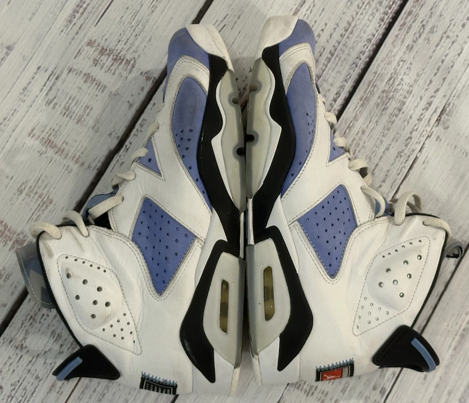 Jordan 6 Retro UNC Hombre Talla 9.5 Blanco Zapatillas Con Acentos Azules CT8529-410 Foto 1 de 4