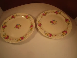 Vintage Chelsea China Pair of Bread Plates Flower Garland - Picture 1 of 6