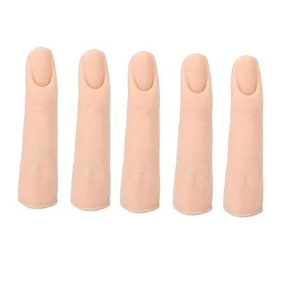 Dedos de práctica de silicona de 5 piezas, dedo de mano de entrenamiento falso, color de piel suave Foto 1 de 4