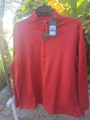 Chaqueta de golf Callaway 1/4 cremallera para hombre talla XL CGKFB0H0GG* ROJO VERDADERO Foto 1 de 4