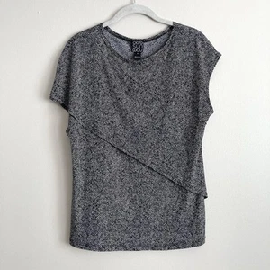 Clara Sun Woo Slinky Strickbluse asymmetrische Ärmel Damen Small schwarz weiß - Bild 1 von 10
