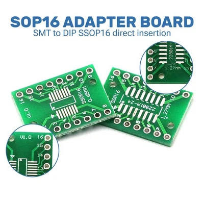 0.65/1.27mm SOP16 SSOP16 Adapter - 5pcs TSSOP16 SMT-DIP Converter - Image 1 of 4