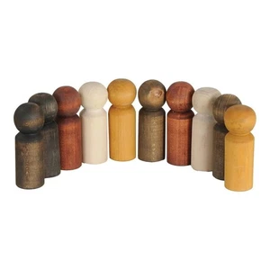 Cosy Multicultural Wooden Peg People - Set of 10 - Picture 1 of 3