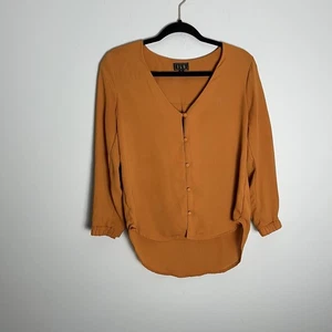 Blusa Top OLM Para Mujer Ámbar Cuello en V Con Botones Manga Larga Puño Cónico Talla S - Imagen 1 de 8