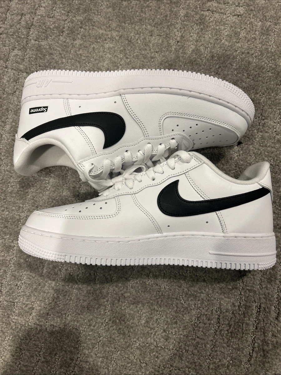 Supreme x Nike Air Force 1 Low Box Logo - Black White for Sale