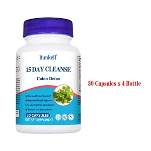 4 Bottles 15 Day Cleanse - Psyllium Husk, Probiotics - Colon Cleanse & Detox - Picture 1 of 9