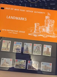 ISLE OF MAN Presentation Pack 1978 Landmarks Definitive Low Values 1/2p to 12p - Picture 1 of 3