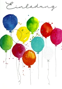 Hallmark Einladung Geburtstag Feier Party Hochzeit Luftballon Einladungs- Karte - Bild 1 von 5