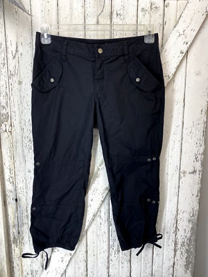 Pantalones Harley Davidson Mujer 4 Negros Elastizados Capri Pierna Cortada Logo Informales Foto 1 de 4