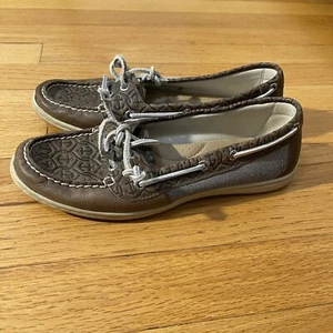Sperry Top-Sider, relieve de ancla, cuero y lona para mujer talla 8M - Imagen 1 de 9