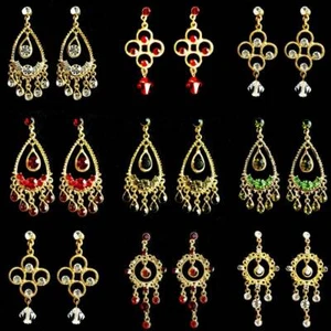 36 Pares Oriental Pendientes Estrás Bollywood Pendientes - Picture 1 of 8