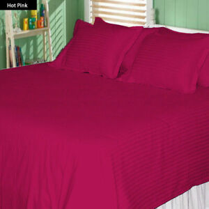 6 PC Bed Sheet Set 1000 TC Soft Egyptian Cotton All Sizes & Solid/Stripe Colors