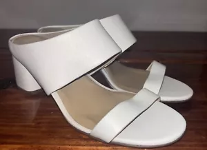 Sandalias Naturalizer Abbey de Tacón Bloque de Cuero Blanco Talla 6 - Imagen 1 de 10