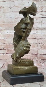 Bronze Sculpture Abstract Man Hushing by Dali Statue Modern Home Office Art Coll - Picture 1 of 10