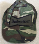 Budweiser Hat Adult One Size Green Camo  Mesh Trucker Snapback USA Vintage 80s
