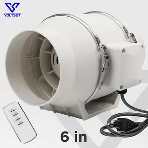 6 Inch Duct Fan - 390 CFM Inline Ventilation Exhaust Fan with Remote Control - Picture 1 of 7