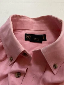 Ariat Button Down Shirt Large Salmon Pink Classic Fit Western Mens 100% Cotton - Picture 1 of 12