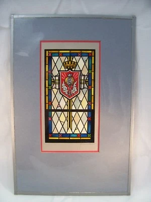 Trampa para moscas Venus en cruz con escudo impresión de vidrieras cristianas C. Schattaur Foto 1 de 4