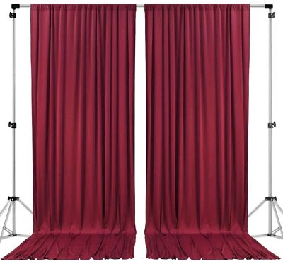 10 FEET X 8 FEET IFR POLYESTER BACKDROP DRAPES CURTAINS PANELS WITH ROD POCKETS  - Image 1 of 2