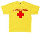 LIFEGUARD Mens T-Shirt S-3XL Yellow Printed Funny Fancy Dress Costume Outfit