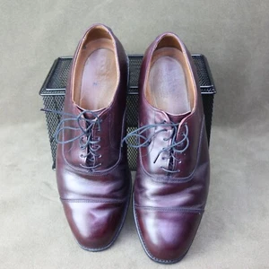 Allen Edmonds mens sz 10 D Colton Oxblood burgundy captoe dress shoes laces - Picture 1 of 9