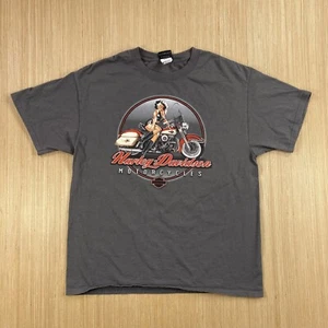harley davidson camicia uomo grande grigia pin-up ragazza fatboy moto sport metallo - Foto 1 di 13