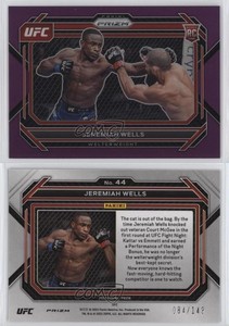 2023 Panini Prizm UFC Purple Prizm /149 Jeremiah Wells #44 Rookie RC