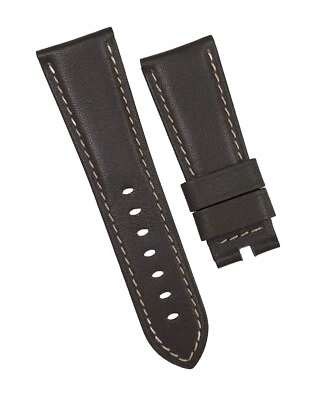 Original Panerai Cuero Liso Marrón con Costuras Blancas 26mm x 22mm Banda Foto 1 de 4