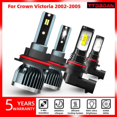 Combo de faros LED 9007 + 9006 bombilla antiniebla 8000 k para Ford Crown Victoria 2002-2005 Foto 1 de 4