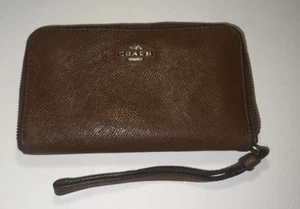 Braune Coach Geldbörse aus genarbtem Leder F58053 - Bild 1 von 7