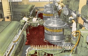 Miller Brewing Co Abfüllprozess Szene Milwaukee, WI Vintage 1953 Chrom Postkarte  - Bild 1 von 2