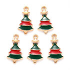10 Pcs Alloy Enamel Christmas Theme Charms Pendant For Diy Crafts Jewelry Making