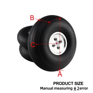 1 par de aviones de radiocontrol de 4,5"/114,3 mm CNC/diámetro de fundición de aluminio ruedas de PU FM - Imagen 1 de 13