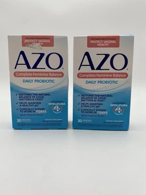 Lote de 2 Probióticos Diarios Equilibrio Femenino Completo Azo 30 Cápsulas Exp 03/2026+ Foto 1 de 4
