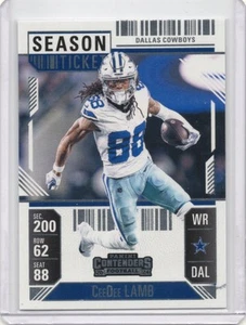 Boleto de temporada 2024 Panini Contenders CeeDee Lamb #26 Dallas Cowboys - Imagen 1 de 2