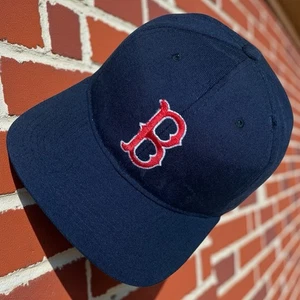 Vintage 90er STARTER SnapBack Mütze - Boston Red Sox MLB - blau Kuppel Uni Logo Wolle - Bild 1 von 12