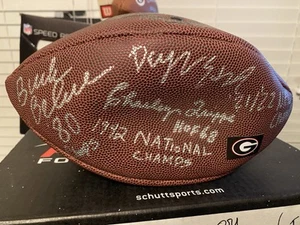 UGA Football Ball Signed By 1942 1980 2021 2022 Nat Champs! Trippi Belue Edwards - Picture 1 of 5