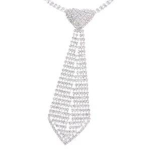 Sparkling Crystal Tie Knot Freely Blingbling Neck Tie Jewelry for Evening Party - Picture 1 of 8