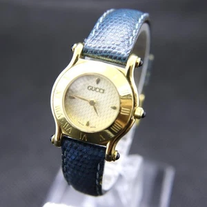 GUCCI 6500L Watch Used White Women's 27mm Quartz Vintage Gold - Picture 1 of 19
