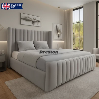 LUXURY BEDS LIMITED Ottoman Bed Winged Plush Velvet New York Divan Storage Double & King Size Bed