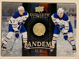 2024-25 Upper Deck Exquisite Tandems Gold /99 ET-TP días Thompson JJ Peterka - Imagen 1 de 2