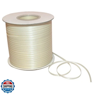 Morex Ribbon Double Face Satin Ribbon 1/8" X 500 YD Antique White Ribbon for  - Image 1 of 4