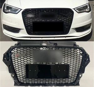 For Audi A3 S3 RS3 2014-15-- 2016 Black Front Henycomb Grill Grille - Picture 1 of 4