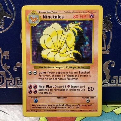 Ninetales - Black Flame Shadowless Holo 12/102 Base Set Pokemon TCG LP - Image 1 of 4