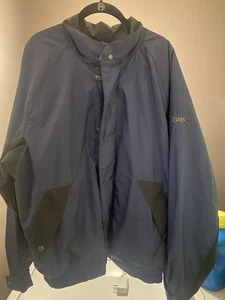 Footjoy Dryjoy Sta-dry Jacket Mens Lg Black/ Blue Checks Waterproof Exc Cond - Picture 1 of 8