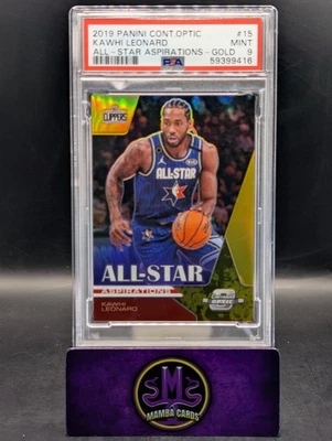 Panini Contenders Optic Kawhi Leonard All Star Gold Prizm 2019-20/10 PSA 9 como nuevo Foto 1 de 3