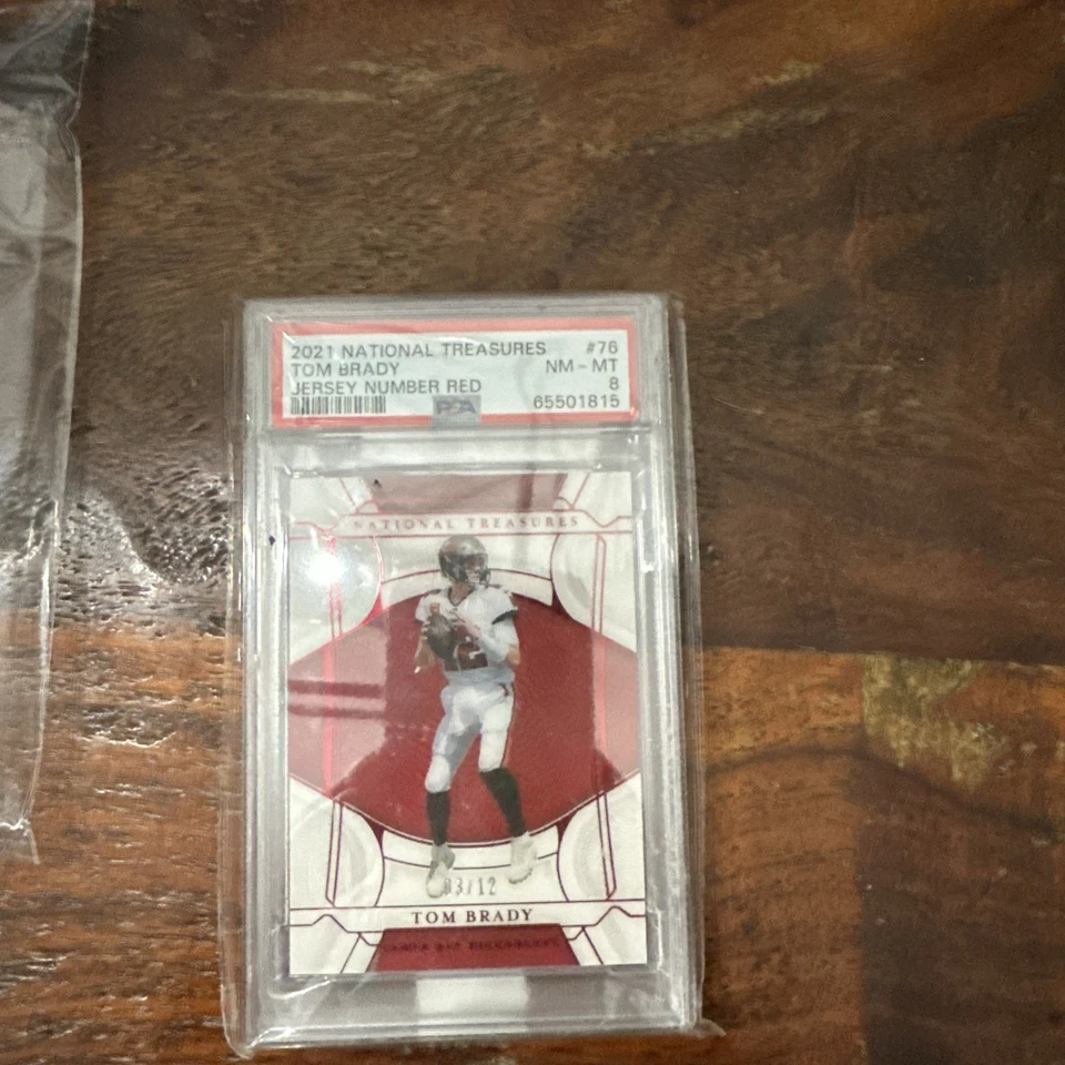 2021 Panini National Treasures Red 03/12 Tom Brady Rare Jersey numbered  - Image 1 of 4