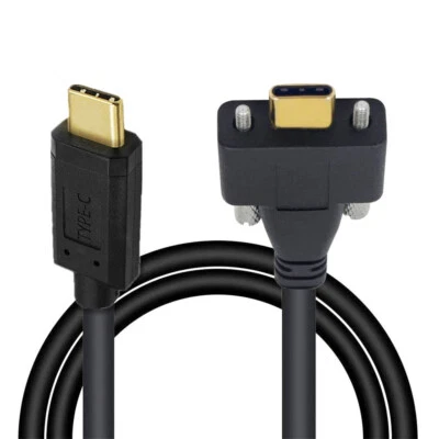 CY USB 3.1 Type-C Male to Locking USB-C Thumbscrew Data Cable Panel Mount Type - Image 1 of 4
